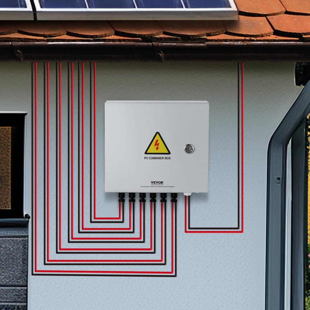 PV připojovací krabice 6 stringů 10A pro solární panely, ocelové pouzdro, IP65