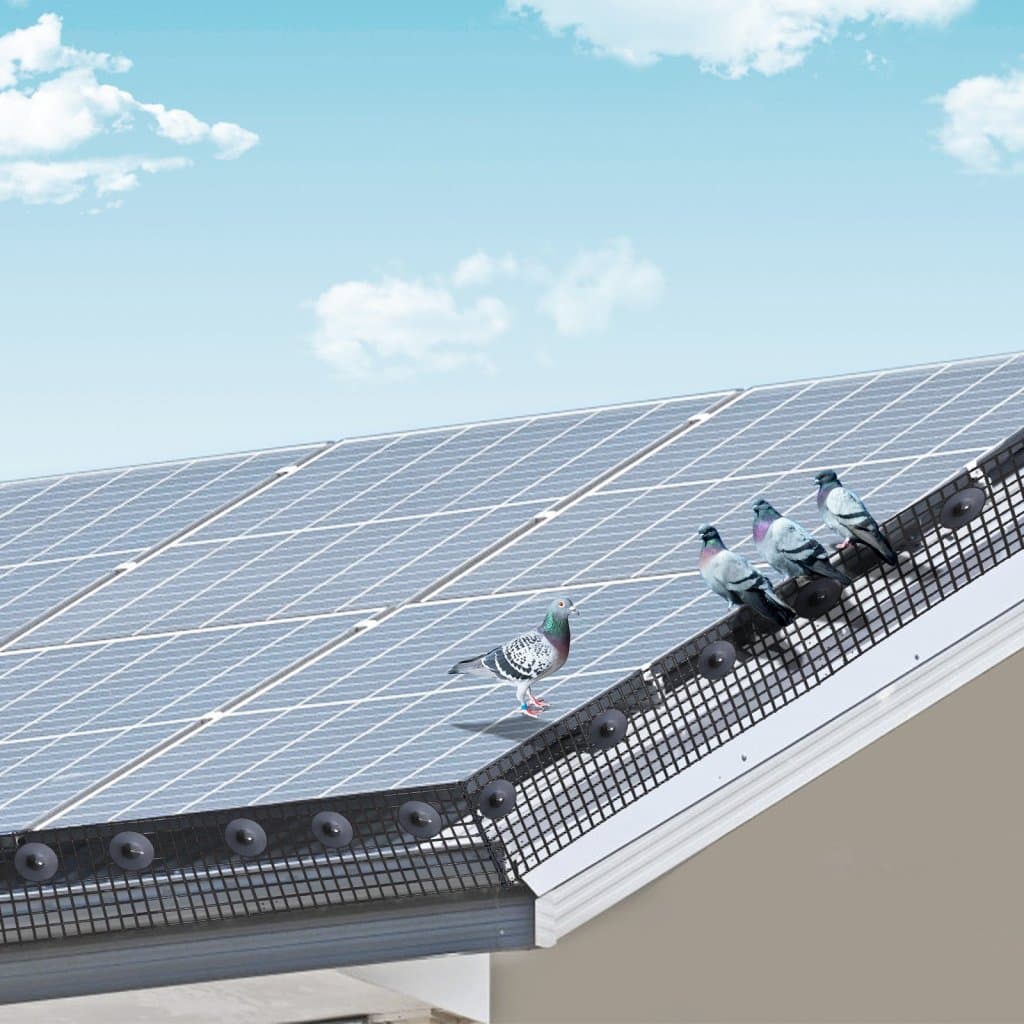 Ochrana proti ptákům pro solární panely 20 x 3048 cm, sada rolí s ochranou proti hmyzu, 100 ks hliníkových spojek, ochrana panelů s PVC povlakem a nerezovou ocelí, drátěné pletivo průměr 12,7 mm