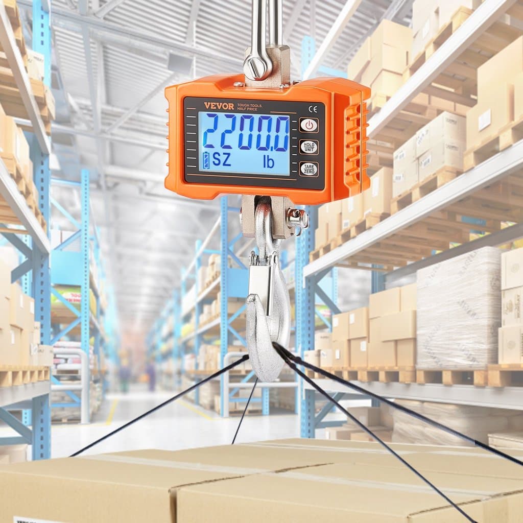 Digitální zvedací váha, průmyslová závěsná váha, 2200 liber/1000 kg, odolná