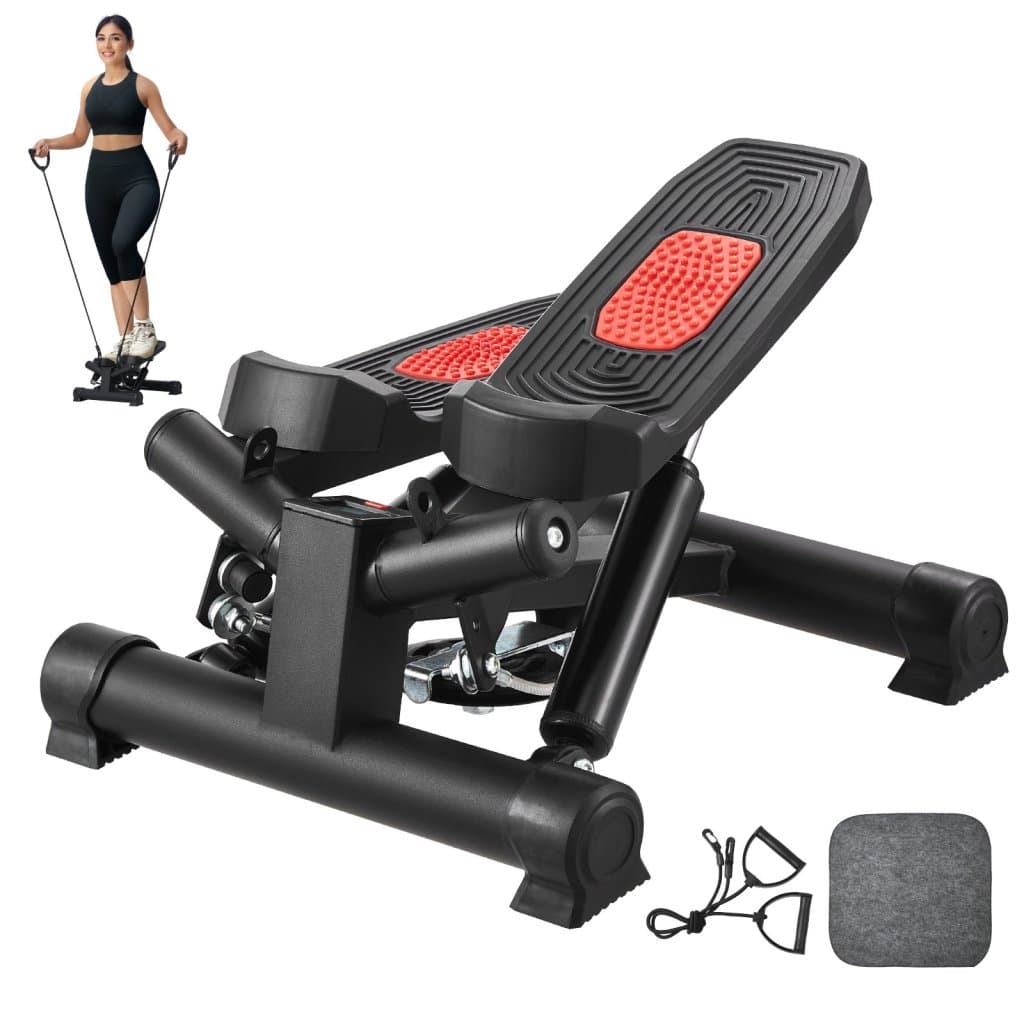 Mini rotující stepper pro domácí cvičení s odporovou gumou