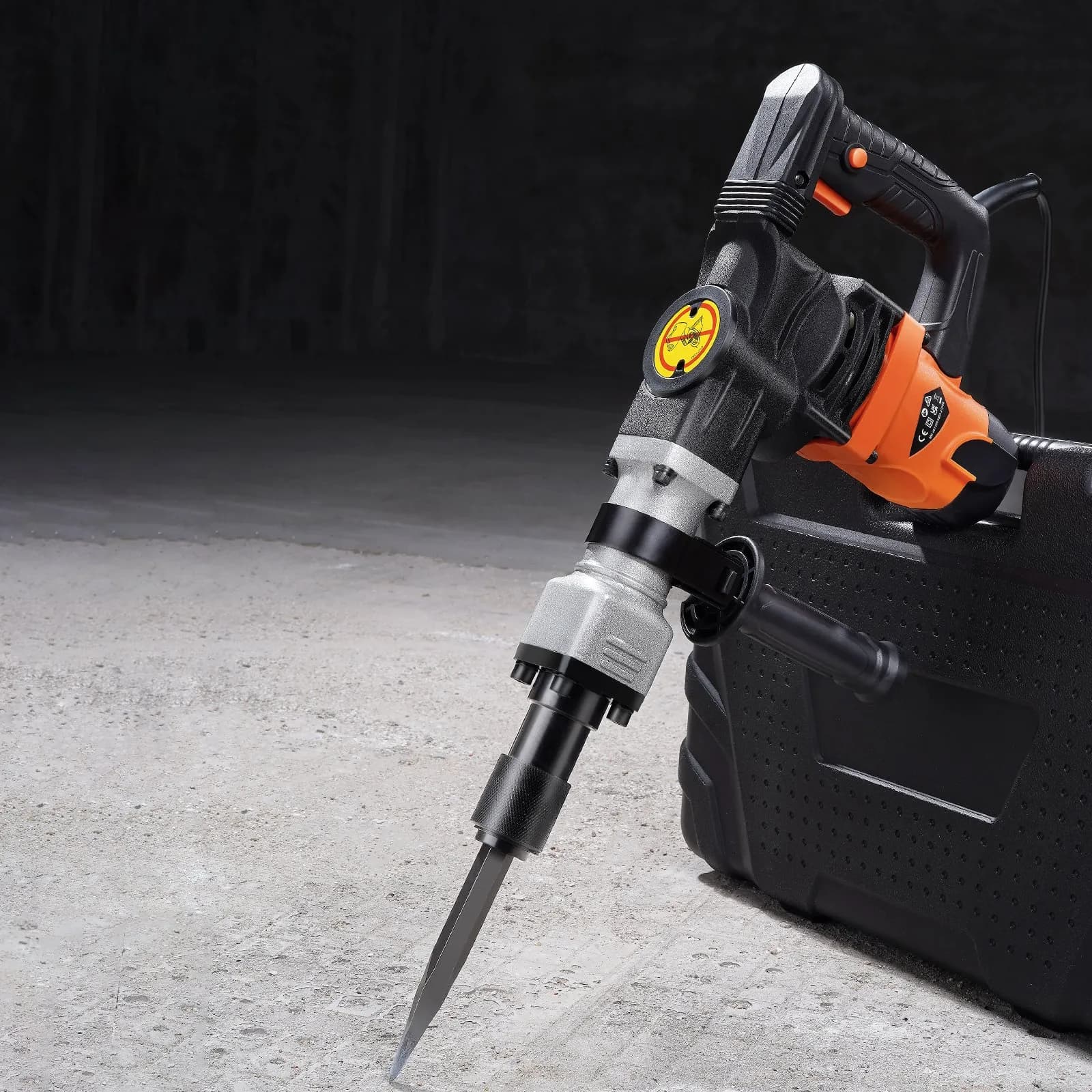 Bourací kladivo na beton, elektrické kladivo 1600 W, 2 dláta