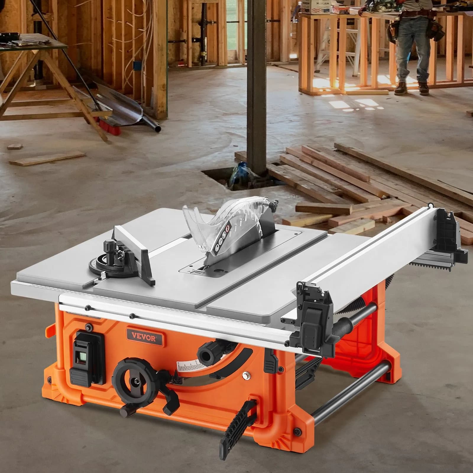 Elektrická stolní pila 1800 W, řezací kapacita 625 mm, 4400 ot./min, příčný řez 85 mm při 90° a šikmý řez 60 mm při 45°, pro dřevo, truhlářství a dílnu v interiéru/exteriéru