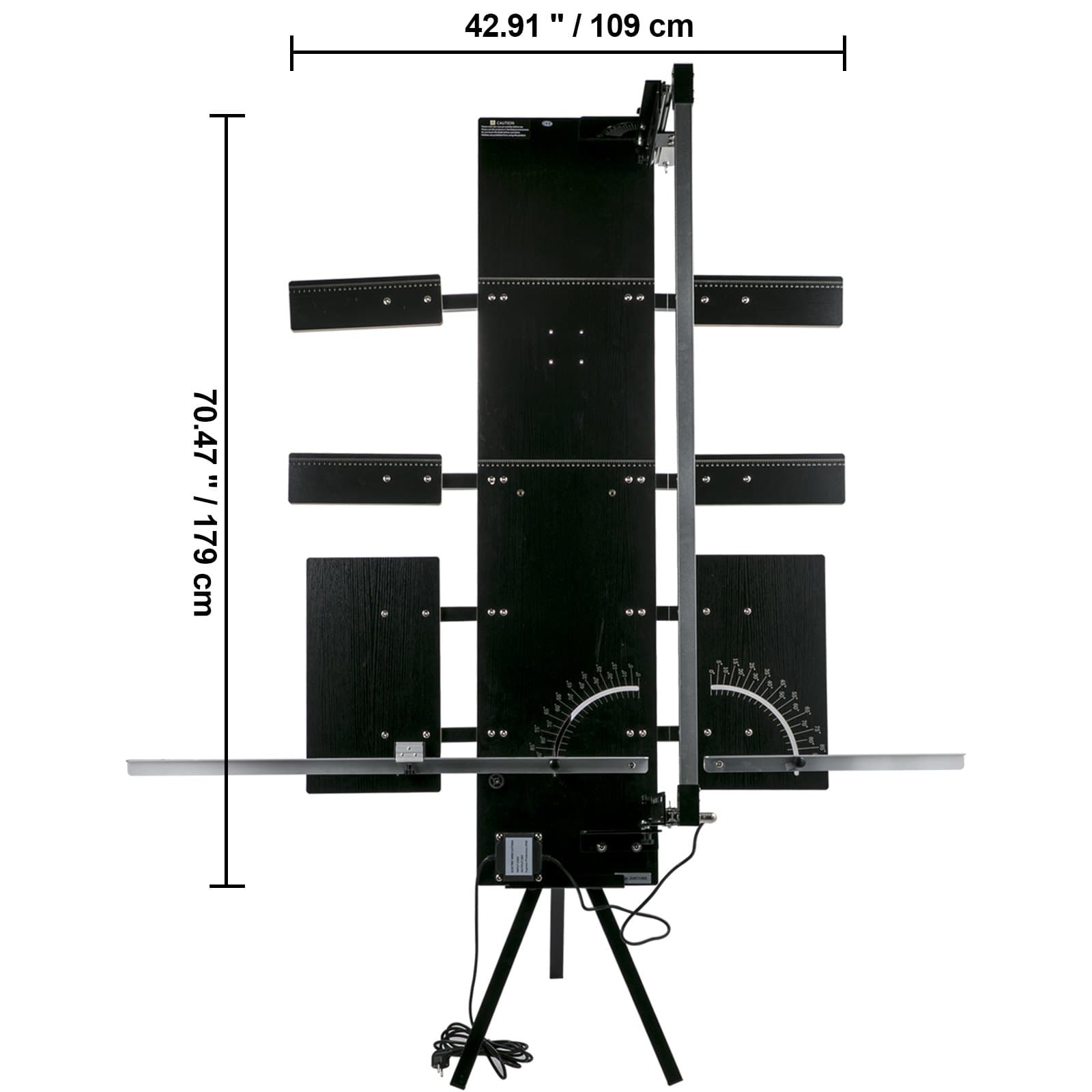Stroj na řezání polystyrenu, max. tloušťka řezu 42 cm, max. délka řezu 115 cm, řezač pěny s horkým drátem, úhel řezu 0–90°, řezač polystyrenu se šesti topnými dráty se stojanem, boční deska pro řezání pěny, perlová vata