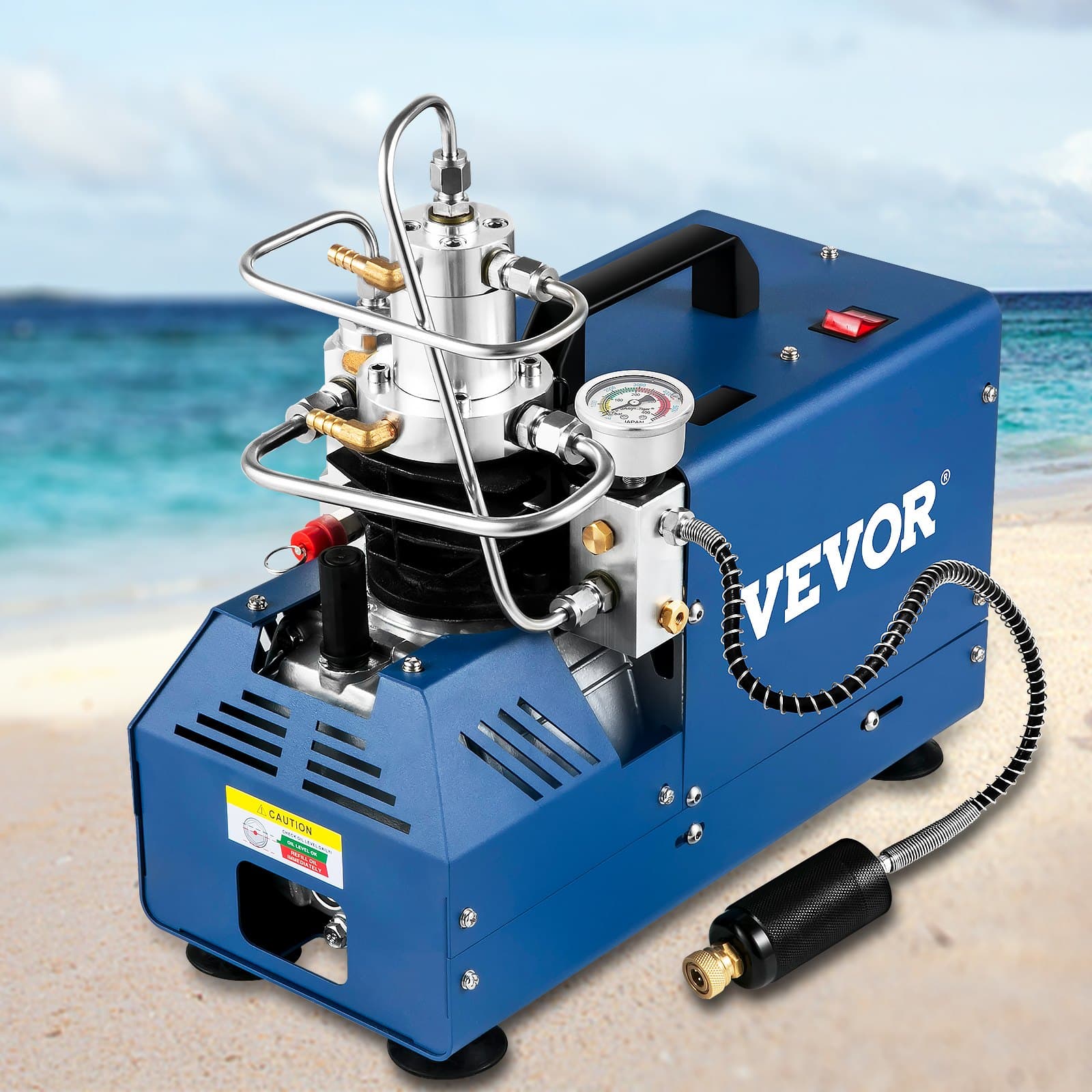 Vysokotlaký kompresor 4500 PSI/30 MPa/300 BAR, vysokotlaký vzduchový kompresor 1800 W 220 V s ručním zastavením, vhodný pro vzduchovky na paintball, PCP pušky, vzduchové pistole, potápěčské lahve