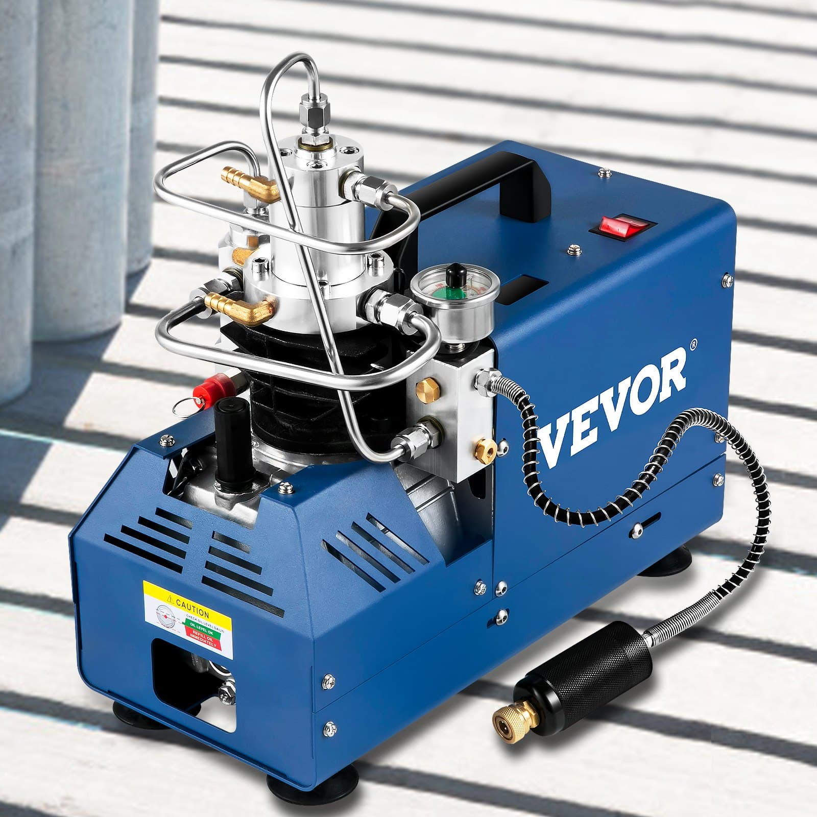 Vysokotlaký kompresor 4500 PSI/30 MPa/300 BAR, vysokotlaký vzduchový kompresor s automatickým zastavením 1800 W, 220 V, vhodný pro vzduchovky na paintball, PCP pušky, vzduchové pistole, potápěčské lahve