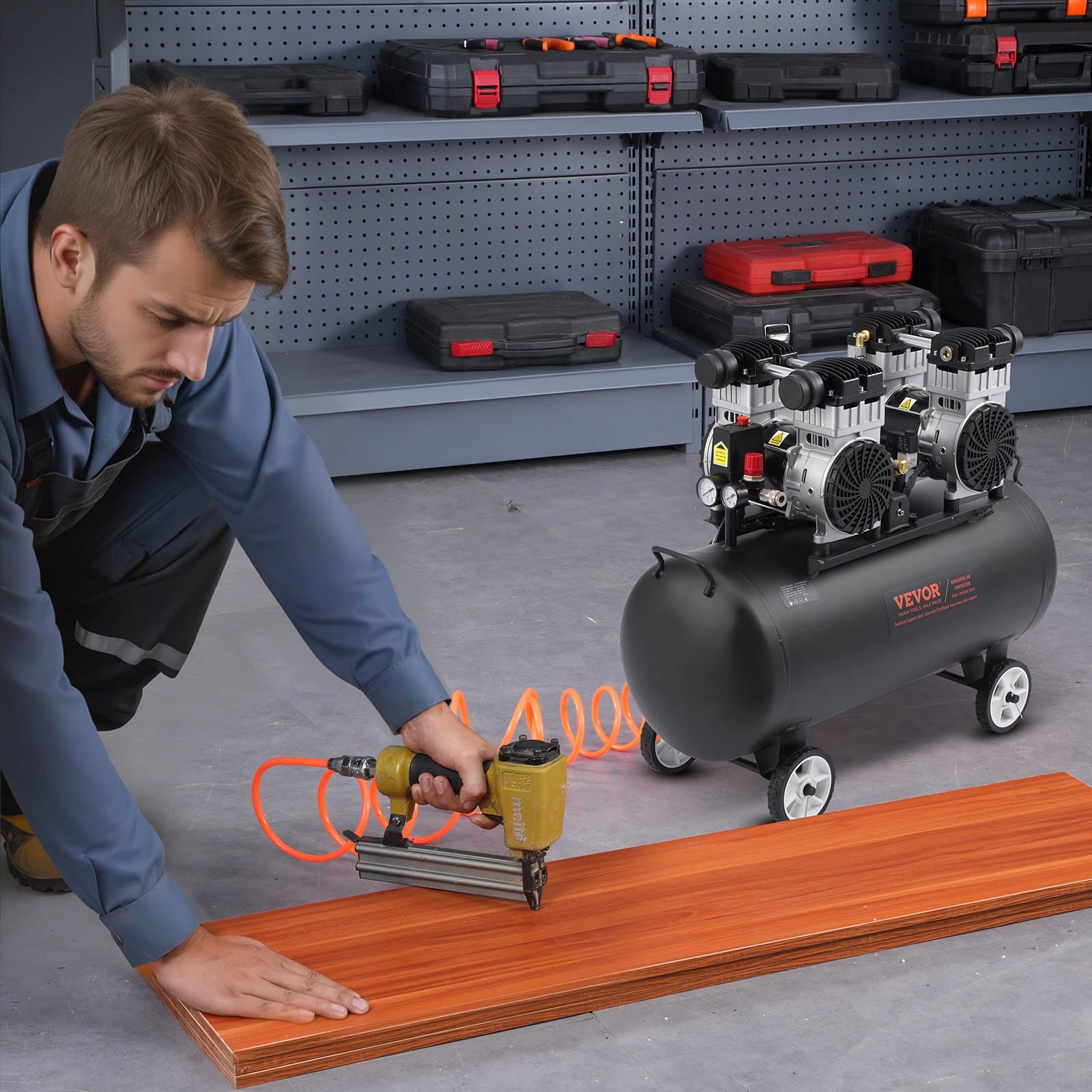 Kompaktní přenosný bezolejový kompresor 20 galonů, 90 PSI