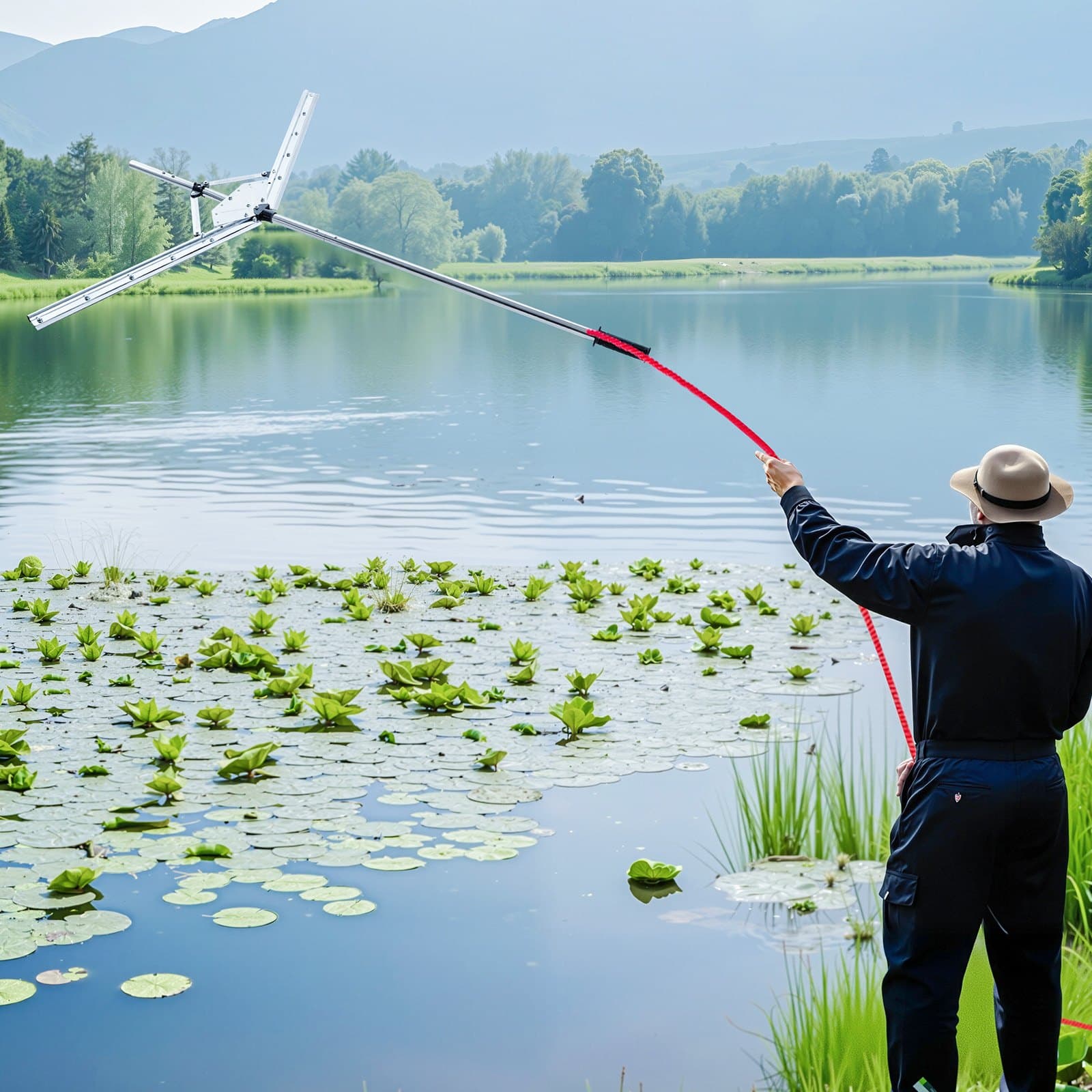 Nástroj na řezání vodních rostlin Lake Weed Cutter Pond, maximální šířka řezu 48 palců