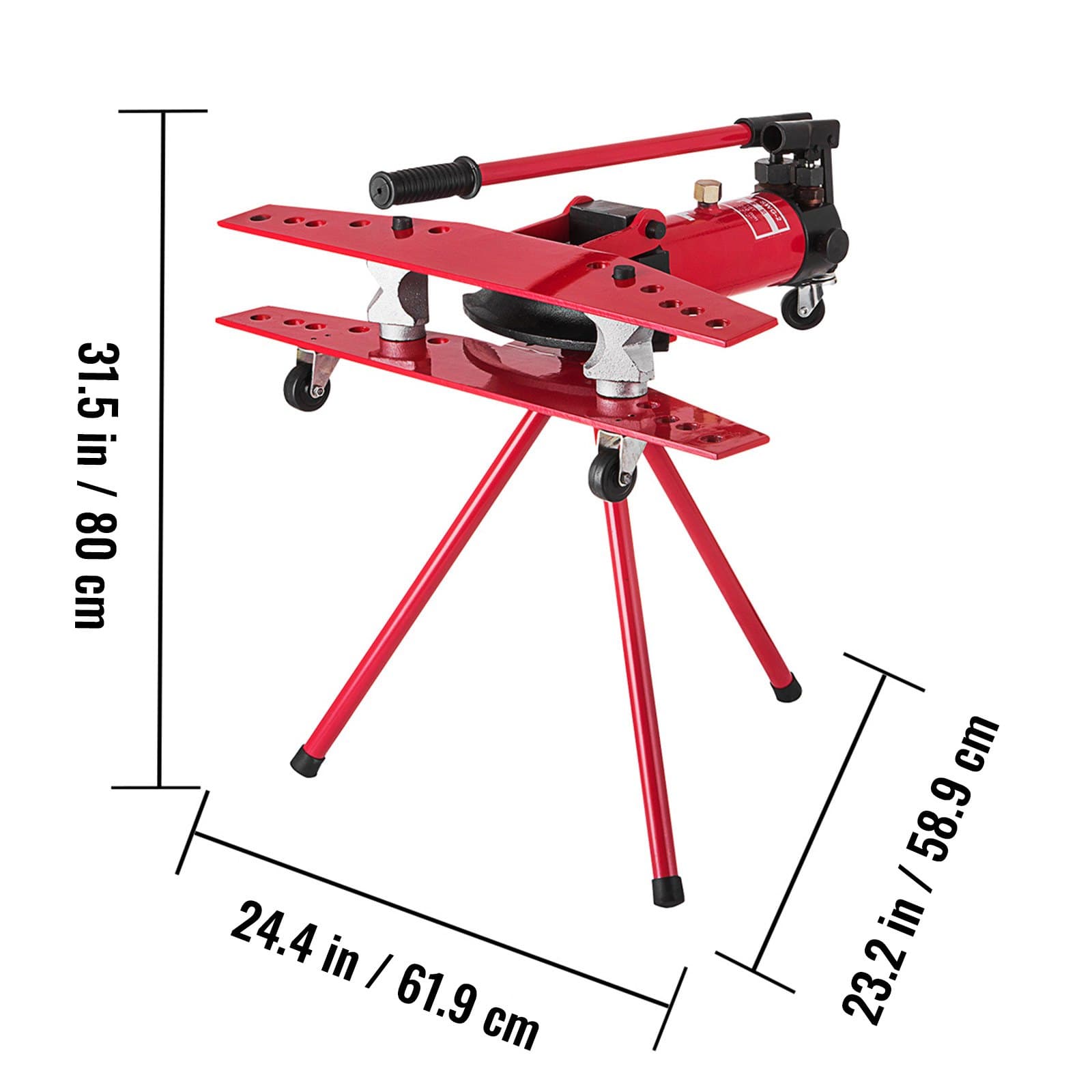 Ruční ohýbačka trubek Plumbers Tool 16T, ohýbačka trubek 1/2–2 palce, ohýbačka trubek Ø22 mm–Ø60 mm, ohýbačka Bender Tube Bender pro topení a potrubí