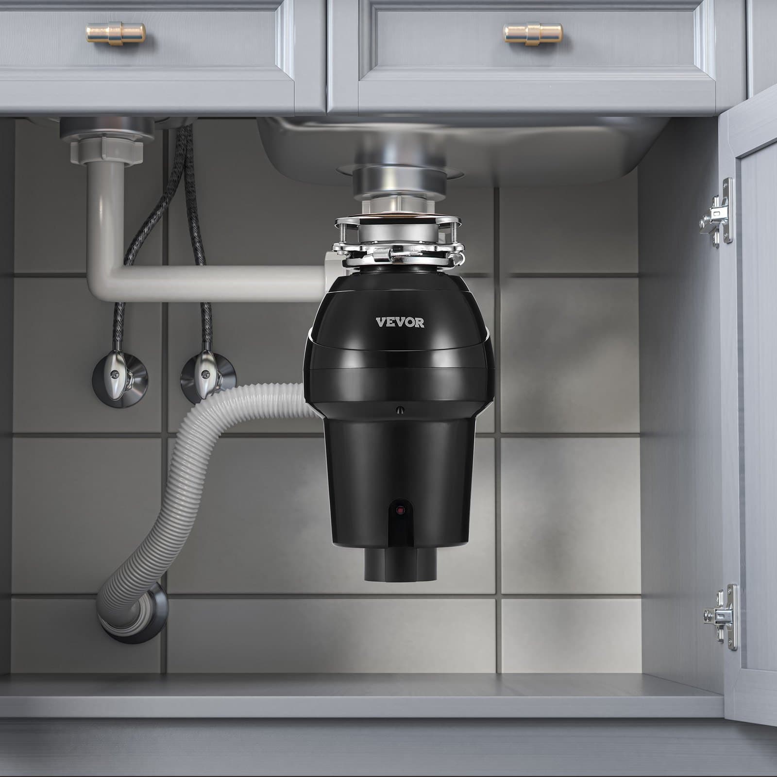 Drcič odpadu 1,25 HP, kontinuální drtič potravinového odpadu, 4060 ot./min, EZ Connect