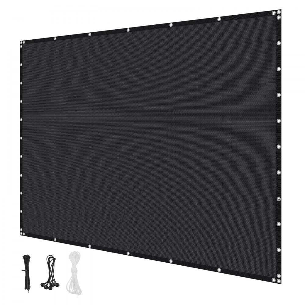 Stínící tkanina 90%, plachta na pergolu 10 x 12 stop s nerezovými oky, sluneční clona s baldachýnem, materiál HDPE 140 GSM, pro venkovní použití na terase, v zahradě a na dvoře (černá)