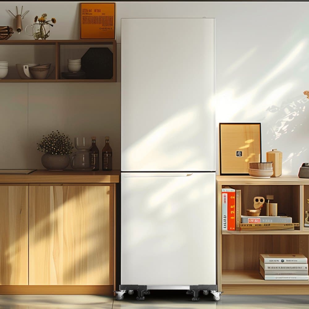 Mobilní podstavec na ledničku, nosnost 516 kg, podstavec na pračku s 8 aretačními dvojitými kolečky a 4 brzdami, nastavitelný nábytkový vozík o rozměrech 73,5 - 91,4 cm pro pračku, ledničku a sušičku