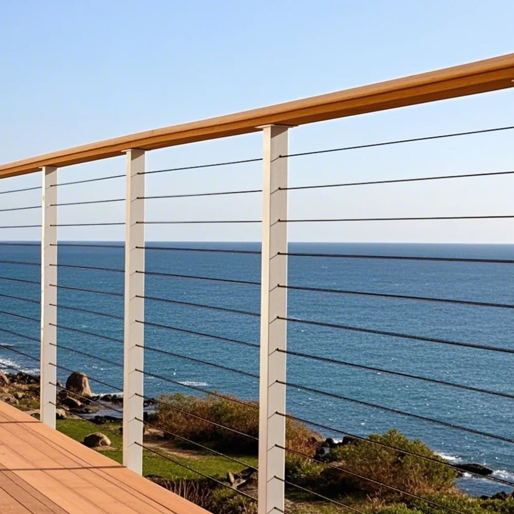 Sada ocelových lan, 1/8" 500 ft (152 m) z nerezové oceli 316 s řezacími kleštěmi a rukavicemi, pevnost v tahu 1600 lbs (816 kg), jádro 7x7 pramenů, námořní, letecká třída pro zábradlí, schodiště, terasu, plot, venkovní použití, černá