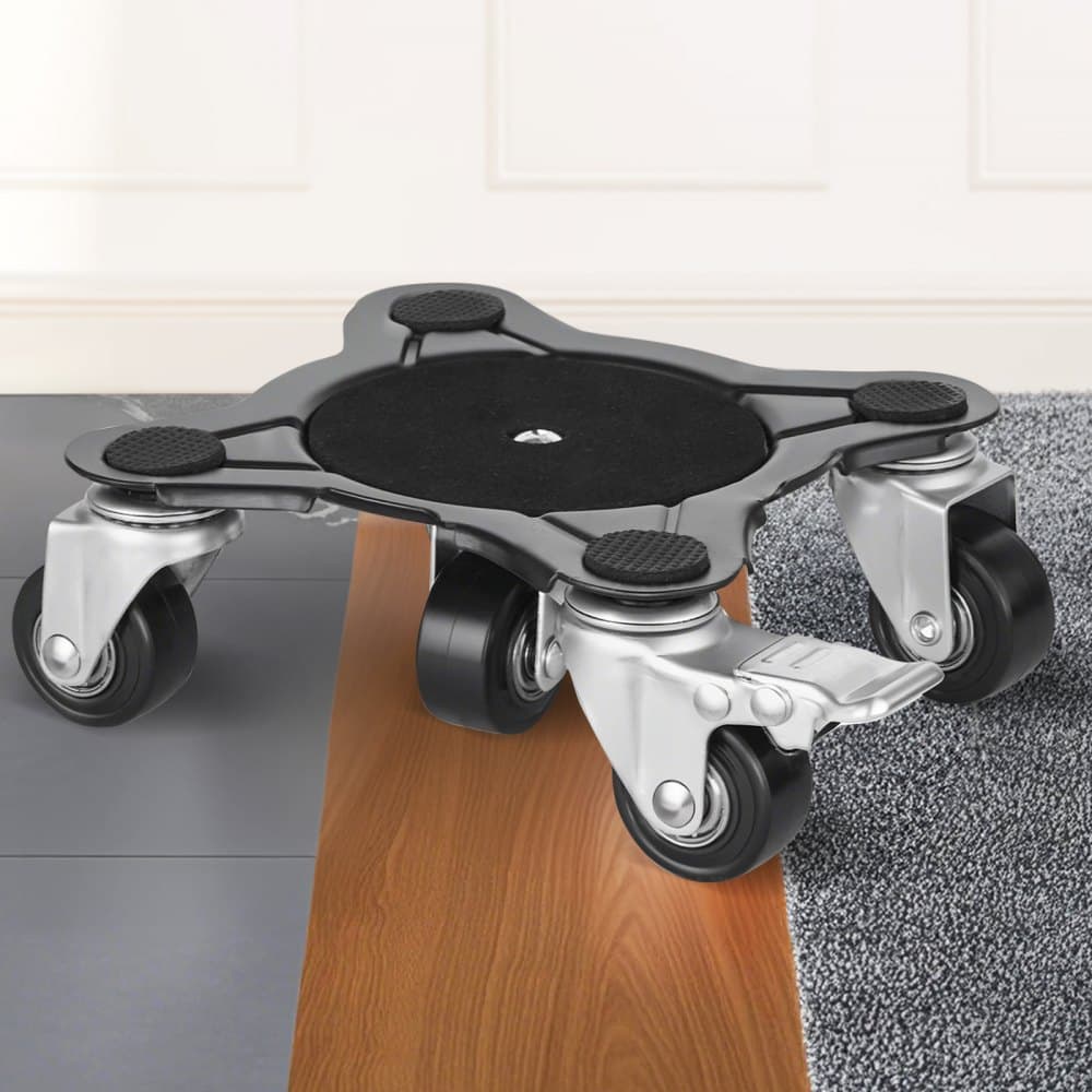 Nábytkový vozík, maximální nosnost 540 kg, vysoce odolný stěhovací vozík s 5 kolečky otočnými o 360°, panel z uhlíkové oceli, sada nářadí pro posuvné zvedáky nábytku, spotřebiče, pohovku, ledničku, pračku