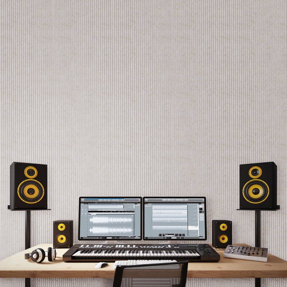 Balení 5 akustických panelů se samolepicí fólií, zvukotěsné pěnové panely 47,2 x 23,6 x 0,4 palce, zvukotěsné nástěnné panely z polyesterových vlákn, vysoká hustota, pro domácnost, studio, kancelář, divadlo, velbloudí