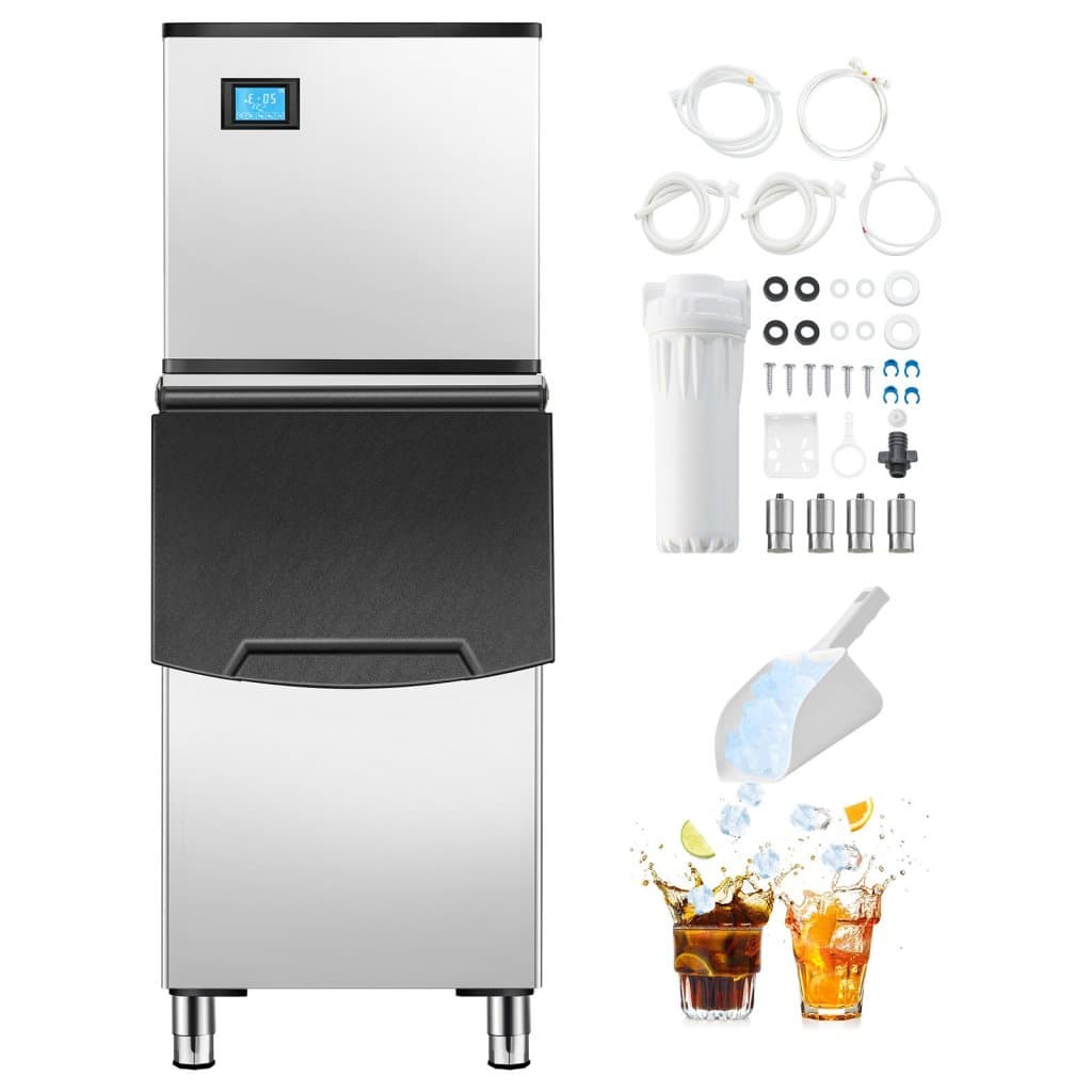 Komerční výrobník ledu 500 lb/24 h a zásobník 250 lb s automatickým samočištěním