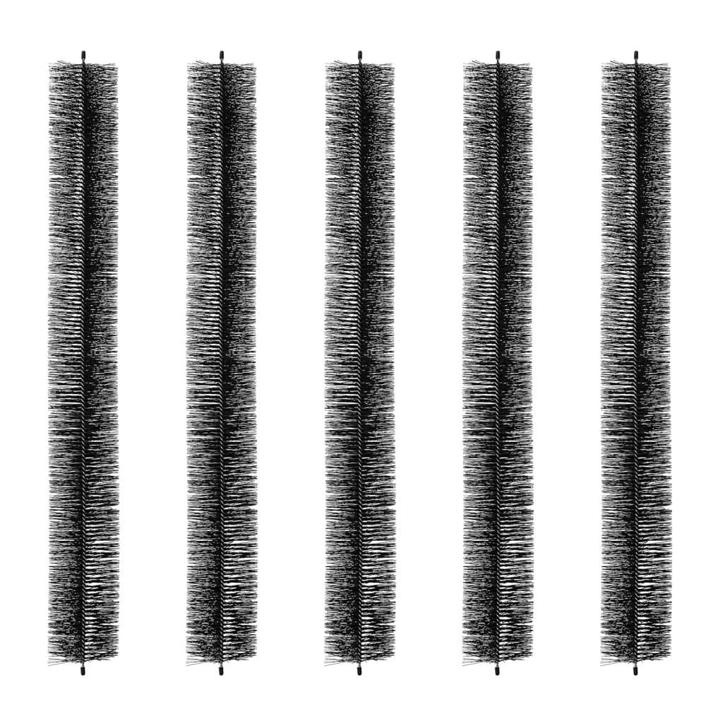 Kartáč na okapy, celková délka 15 stop, průměr 4,33 palce, nářadí na čištění okapů, kartáč na okapy v úrovni terénu, kryt proti listí pro okapy o průměru 5 palců, snadné čištění listí a nečistot ze střechy, balení 5 ks