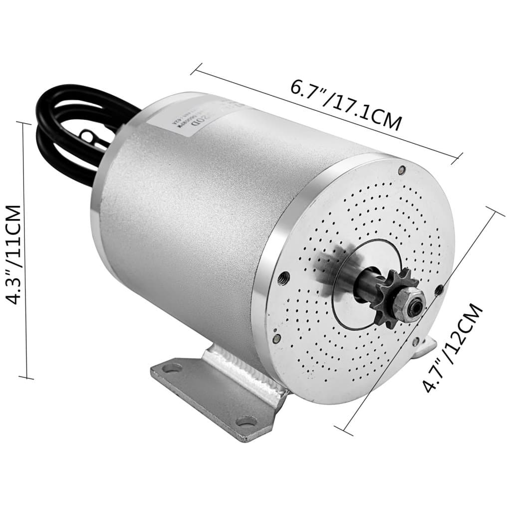 60V DC 2000W elektrický bezkartáčový regulátor motoru s 11zubým ozubeným kolem a montážním držákem pro motokáry, koloběžky a elektrokola