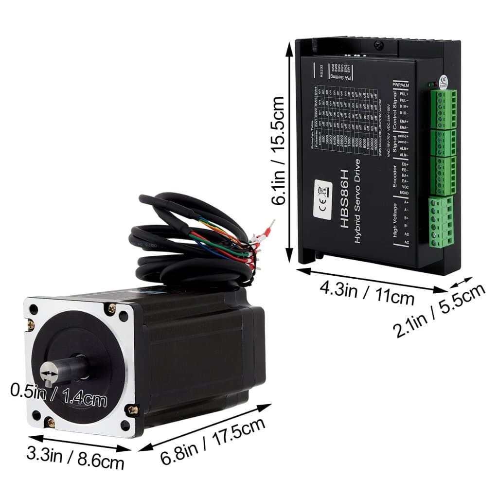 NEMA34 12Nm hybridní krokový motor s uzavřenou smyčkou, 205 mm, 6 A, 2fázový