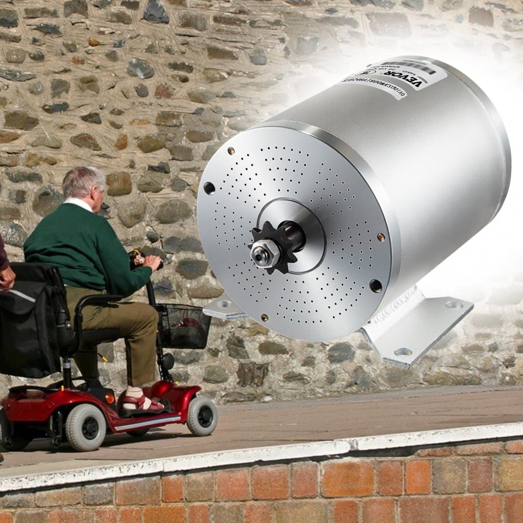 48V DC 1800W elektrický bezkartáčový motor s regulátorem a nabíječkou, 9zubý řetězový pastorek T8F a montážní držák pro motokáry, koloběžky a elektrokola
