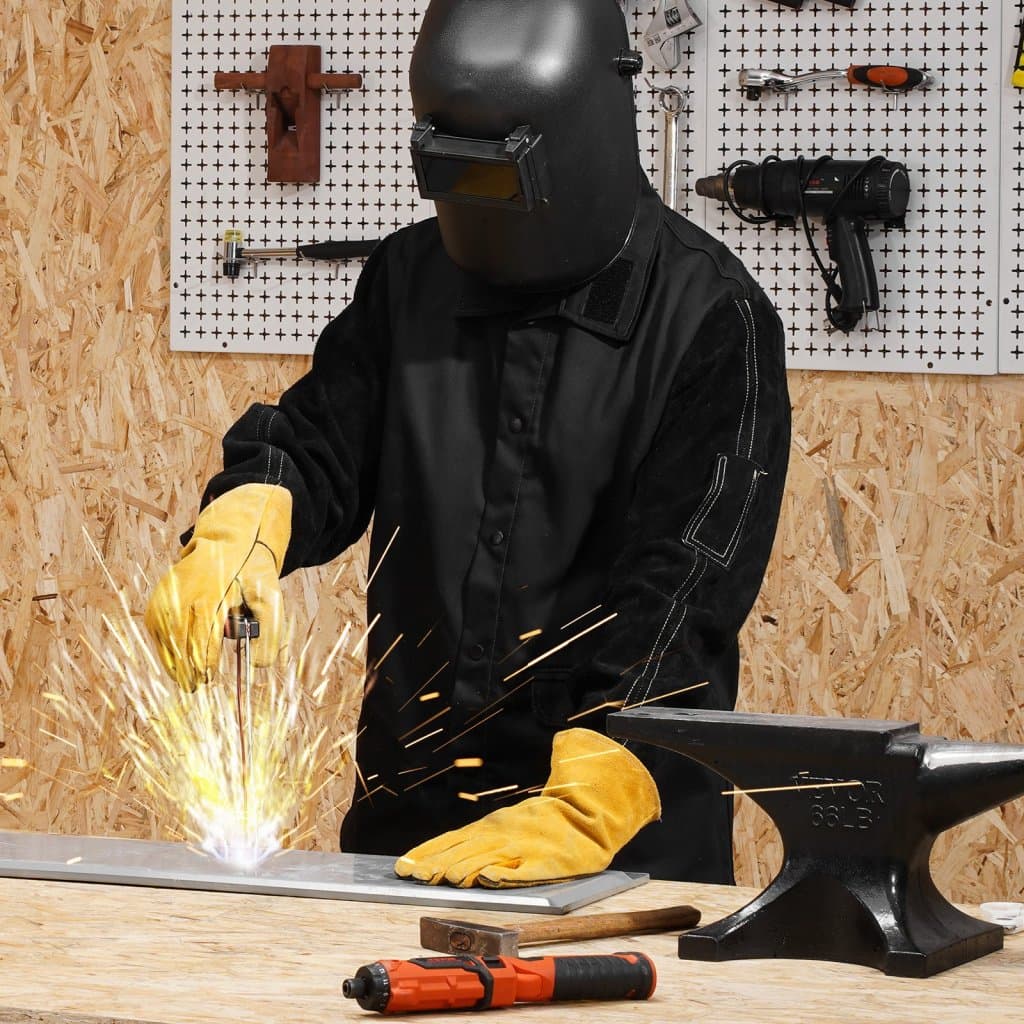 Svařovací bunda FR, velikost L, odolná hovězí kůže a FR bavlna 240 g