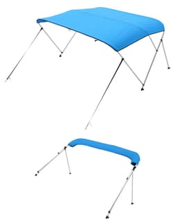 Bimini markýza na příďovou loď 3 oblouky, délka 6 stop, vyrobená z polyesteru 600D, barva Pacific Blue - miniatura 2