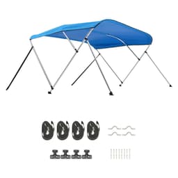 Bimini markýza na příďovou loď 3 oblouky, délka 6 stop, vyrobená z polyesteru 600D, barva Pacific Blue - miniatura 12