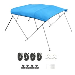 4 bimini stříšky na příďovou loď, 96" délka x 73"–78" šířka x 54" výška, markýza, barva Pacific Blue - miniatura 12