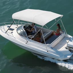 4 bimini střešní plachty pro příďovou loď, 96" délka x 85"-90" šířka x 54" výška, markýza, světle šedá - miniatura 1