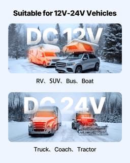 Dieselový ohřívač vzduchu 8 kW DC 12–24 V, mobilní, rychle se zahřívající, s dálkovým ovladačem a čtvercovým digitálním barevným displejem, nízká hladina hluku, pro karavany, nákladní auta, lodě a přívěsy, přenosný pro venkovní použití - miniatura 10