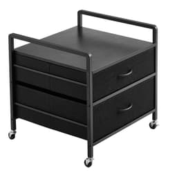 Stojan pro mini lednici s úložným prostorem 176 liber, černý, mini stolek pro lednici, 2 zásuvky - miniatura 3