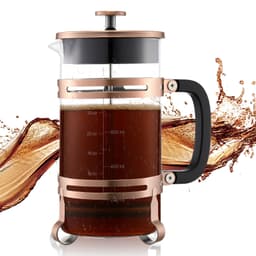 French press 1 l, borosilikátové sklo, pro kávu a čaj, měděný - miniatura 2
