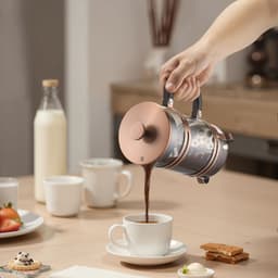 French press 1 l, borosilikátové sklo, pro kávu a čaj, měděný - miniatura 1