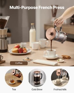French press 1 l, borosilikátové sklo, pro kávu a čaj, měděný - miniatura 10