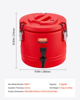 Izolovaný zásobník na horké a studené nápoje, termos 2,2 gal/8 l - miniatura 11