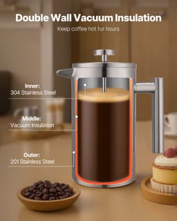 French press 1 l z nerezové oceli, stříbrný - miniatura 6