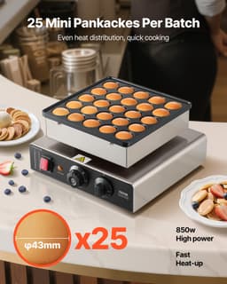 25 ks mini komerční elektrický lívanečník na holandské poffertjes - miniatura 6