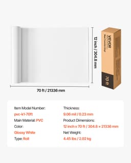 Vinylová fólie pro termotransfer HTV, role pro žehlení, 304,8 x 21336 mm, lesklá, bílá - miniatura 11