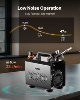 Sada airbrushů, vzduchový kompresor 1/6 KM, 1 airbrush, 3 koncovky, barva - miniatura 9
