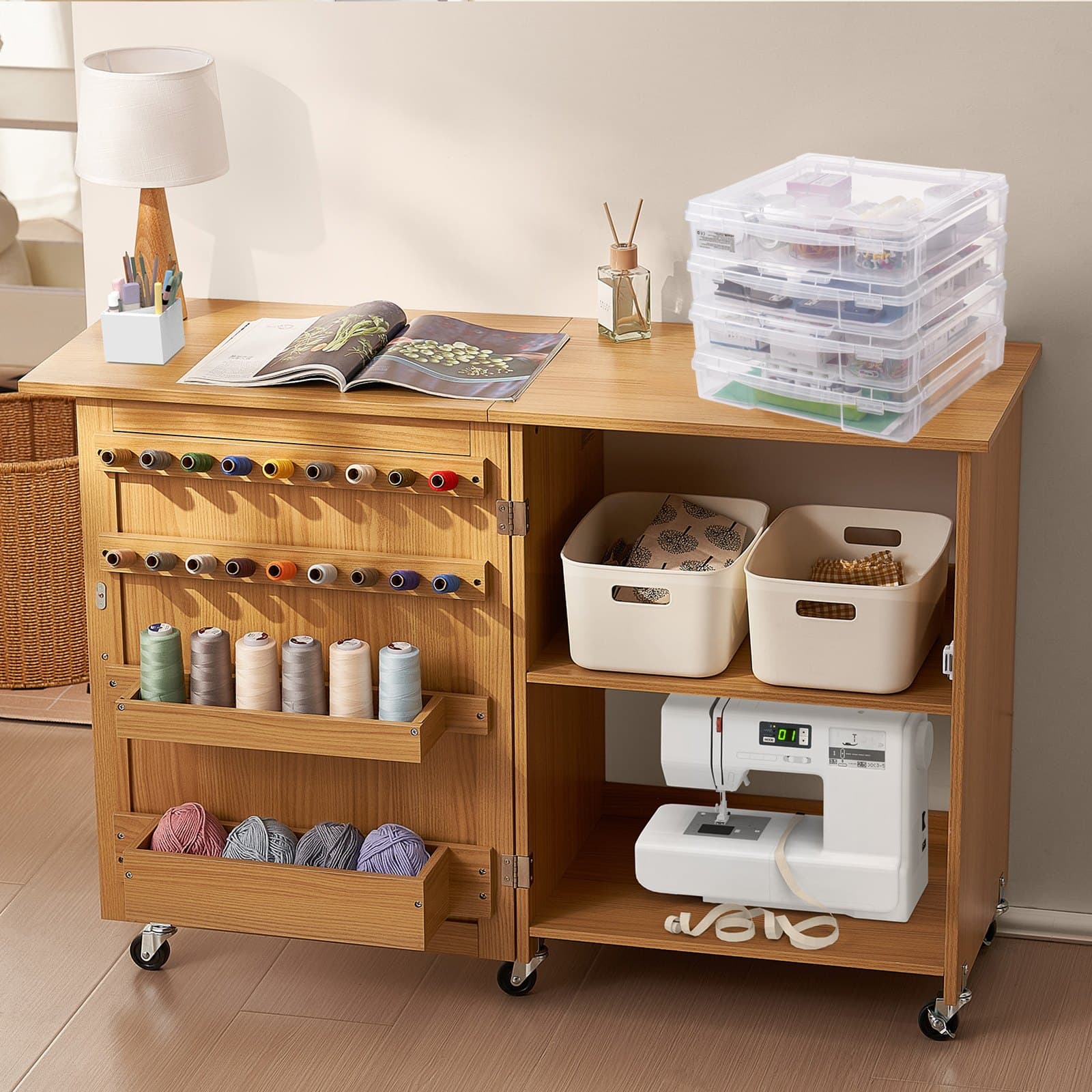 Krabice na skladování scrapbookového papíru, 4 ks, skládací, plastové, průhledné, pouzdro