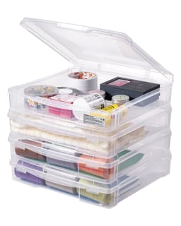 Krabice na skladování scrapbookového papíru, 4 ks, skládací, plastové, průhledné, pouzdro - miniatura 2