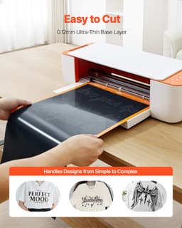 HTV vinylová fólie pro teplotní potisk, rolka pro žehlení, 304,8 x 21336 mm, lesklá, černá - miniatura 6