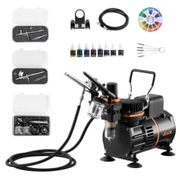 Sada aerografů, vzduchový kompresor 1/6 HP, 3 aerografy, 3 trysky, 2 ventilátory - miniatura 2