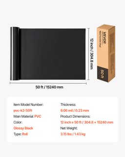 HTV vinylová fólie pro teplotní potisk, rolka pro žehlení, 304,8 x 15240 mm, lesklá, černá - miniatura 11