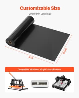 HTV vinylová fólie pro teplotní potisk, rolka pro žehlení, 304,8 x 15240 mm, lesklá, černá - miniatura 10