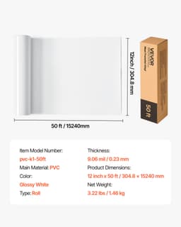 HTV vinylová fólie pro teplotní potisk, rolka pro žehlení, 304,8 x 15240 mm, lesklá, bílá - miniatura 11