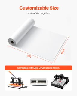 HTV vinylová fólie pro teplotní potisk, rolka pro žehlení, 304,8 x 15240 mm, lesklá, bílá - miniatura 10