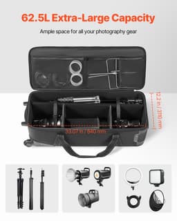 Kufr na kolečkách pro studiové vybavení 910 x 300 x 355 mm (35,83 x 11,81 x 14 palců) taška na kolečkách pro fotoaparát - miniatura 6