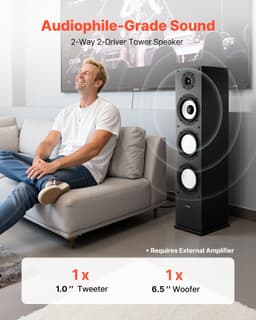 Volně stojící 2pásmový reproduktor, špičkový výkon 200 W, kus - miniatura 6