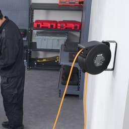 Naviják prodlužovacího kabelu, napájecí kabel na bubnu 9 m 1000 W, přívodní kabel 1 m - miniatura 1
