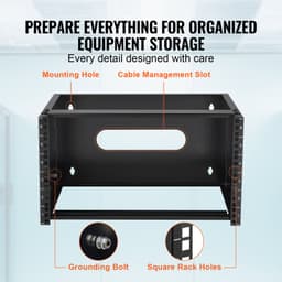 Síťová skříň 6U pro montáž na stěnu, hloubka 14 palců / 355,6 mm, serverová skříň, nosnost 50 lb / 22,68 kg, 500 x 350 x 270 mm - miniatura 9